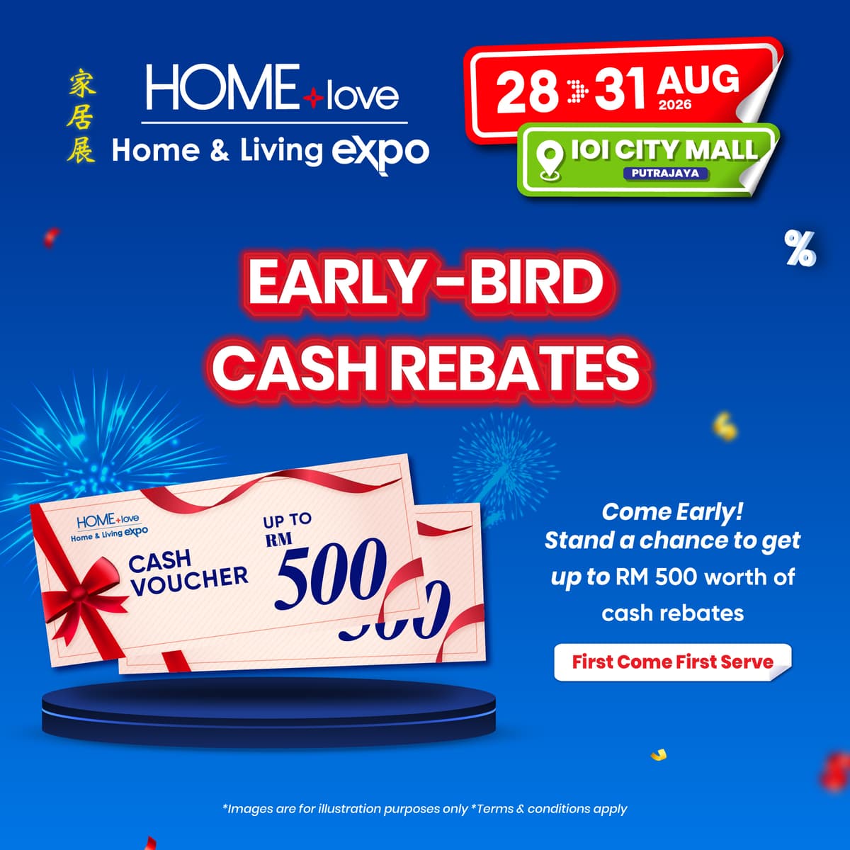 Up to RM500 Early Bird Cash Rebate