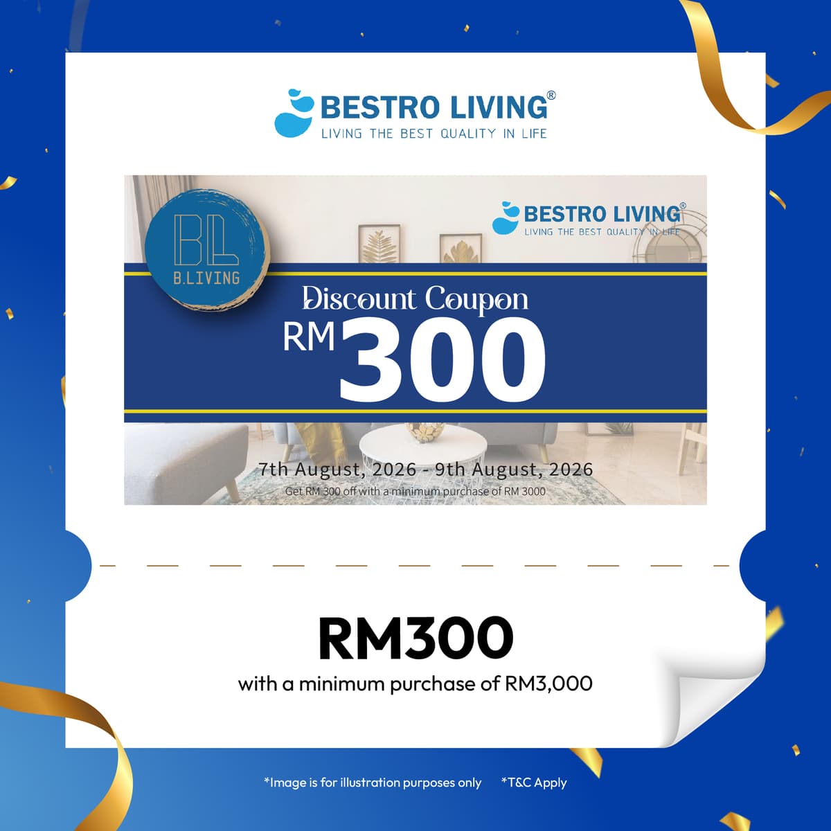 Bestro Living RM300 Discount Coupon