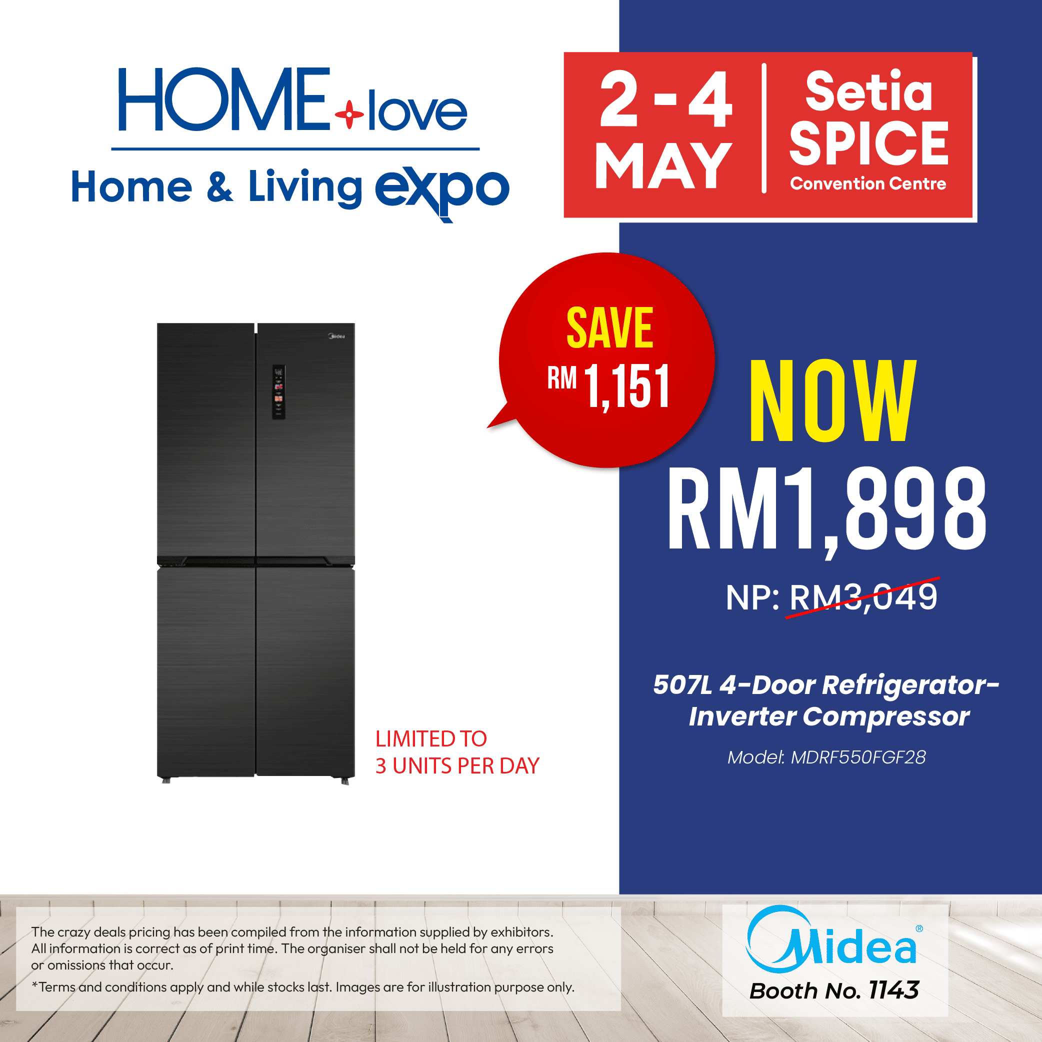 Crazy Deal - Midea Door Fridge