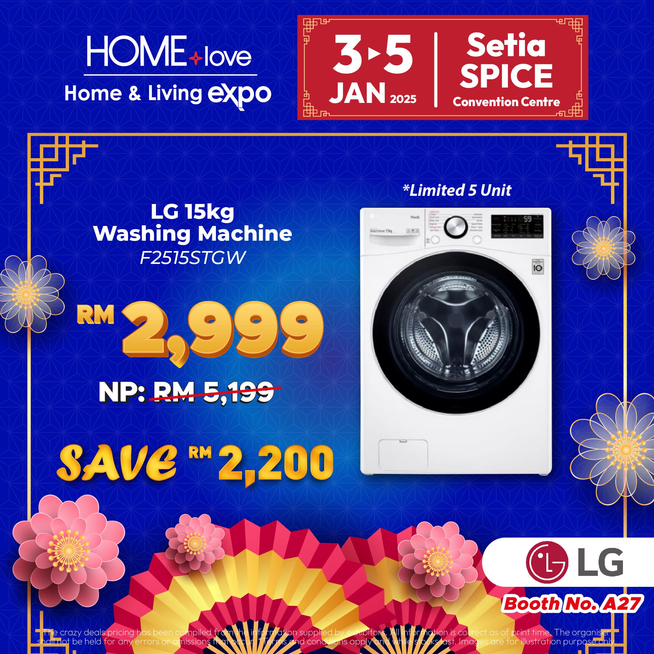 LG 15 kg washing machine home expo deal