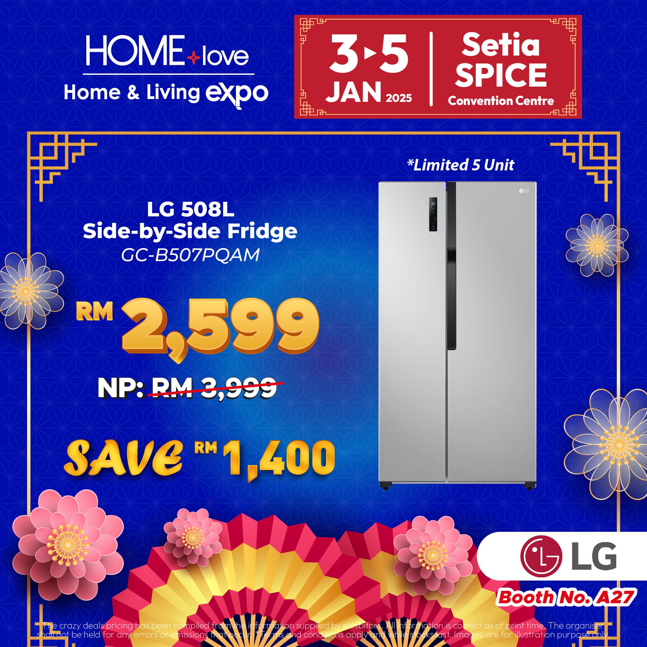 LG side by side fridge home expo deal