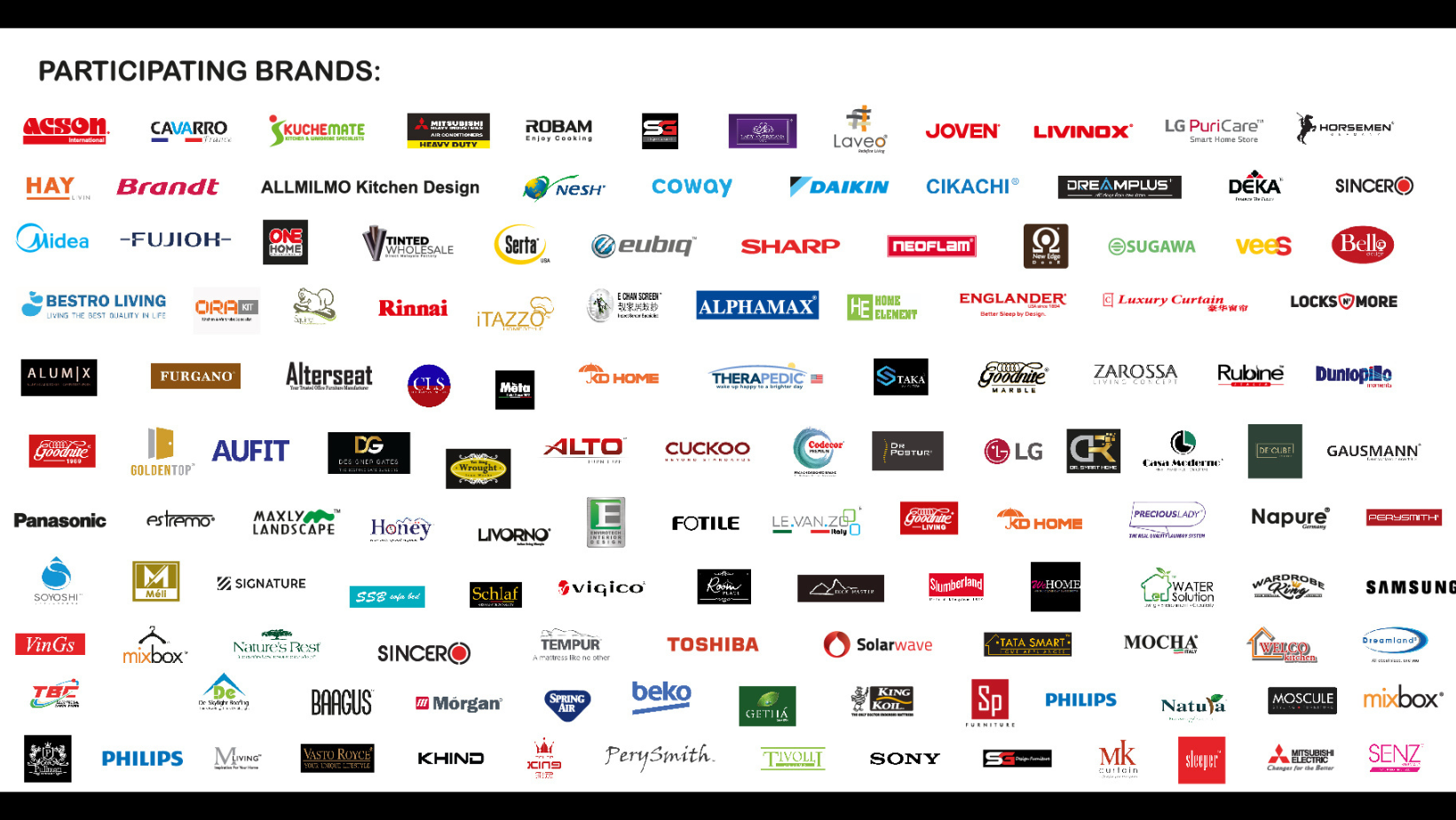 Participating brands